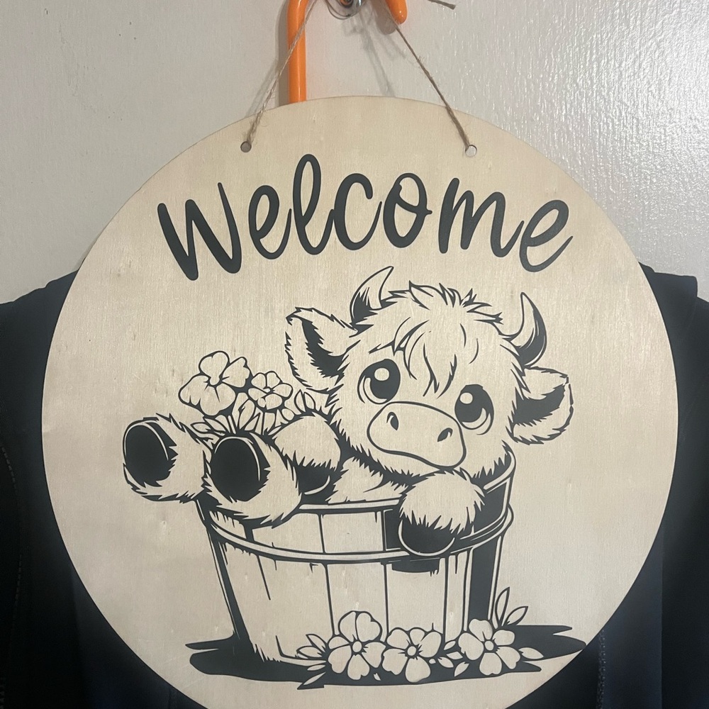 Cute Cow Sign.
